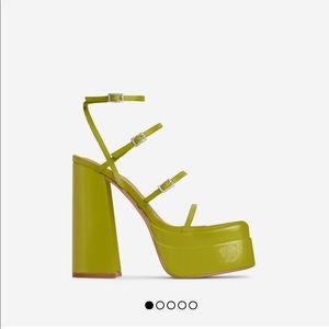 Green platform heels!